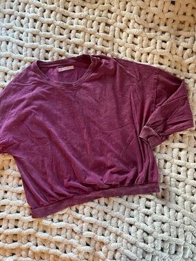 Washed Plum 1/2-3/4 sleeve Pullover Top - Women